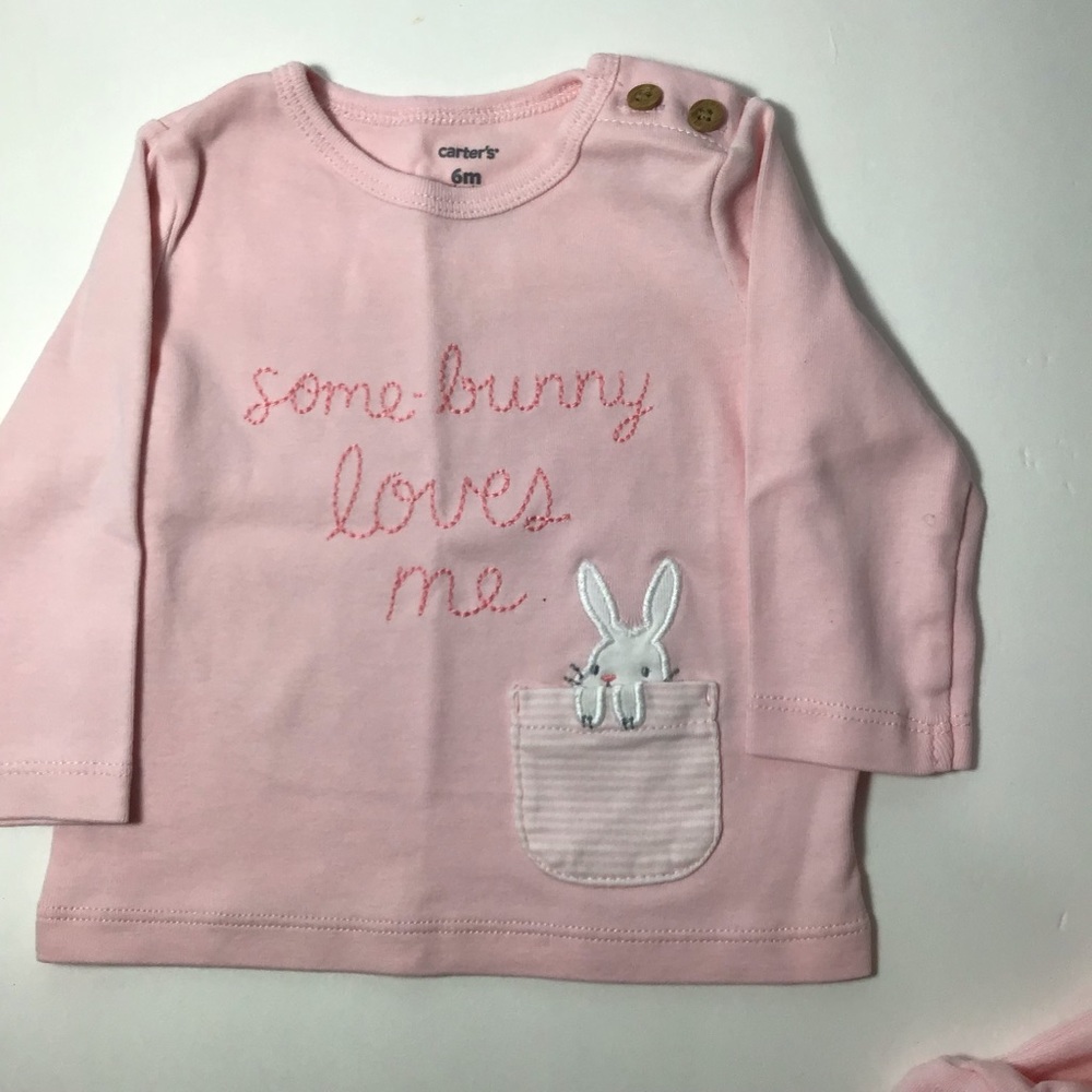 Carter’s pink girl blouse 3/4 sleeves Size 6M.